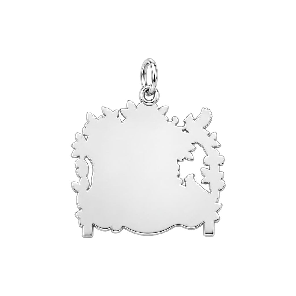 Memorial Garden Bench Charm and Polyester Cord Bracelet Set – back of the charm, engraving area