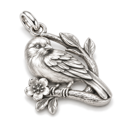 Memory Songbird Charm — Silver Super Macro | charm-topics-remaining-444-2026-09-14 | topic-428