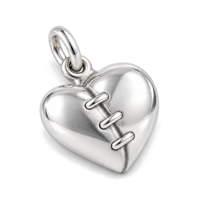 Mended Heart Charm — Silver Super Macro | charm-topics-remaining-444-2026-09-14 | topic-424