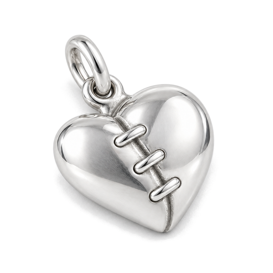 Mended Heart Charm — Silver Super Macro | charm-topics-remaining-444-2026-09-14 | topic-424