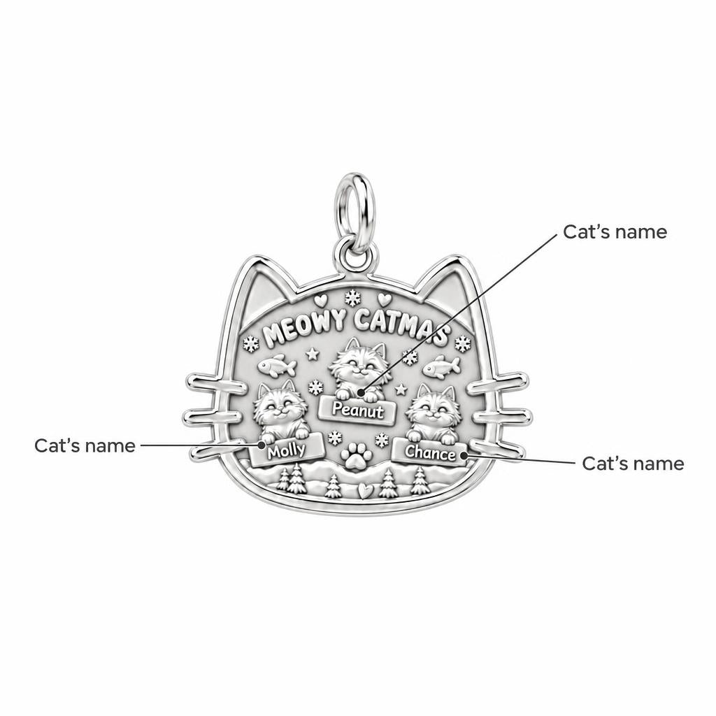 Meowy Catmas Winter Scene Charm Bracelet – Personalized Cat Mom Gift – personalization guide