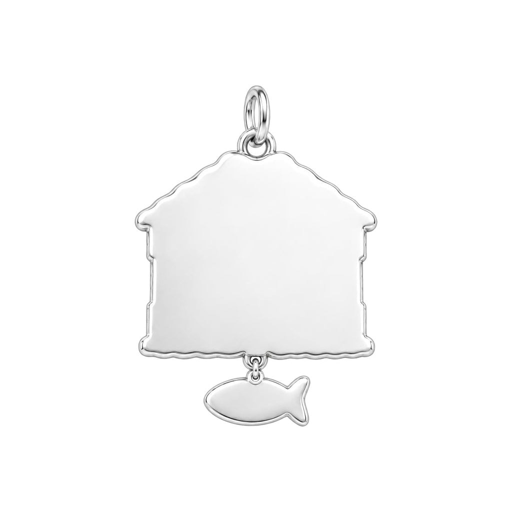 Merry Catmas House Charm Bracelet – Personalized Cat Mom Gift – back of the charm, engraving area