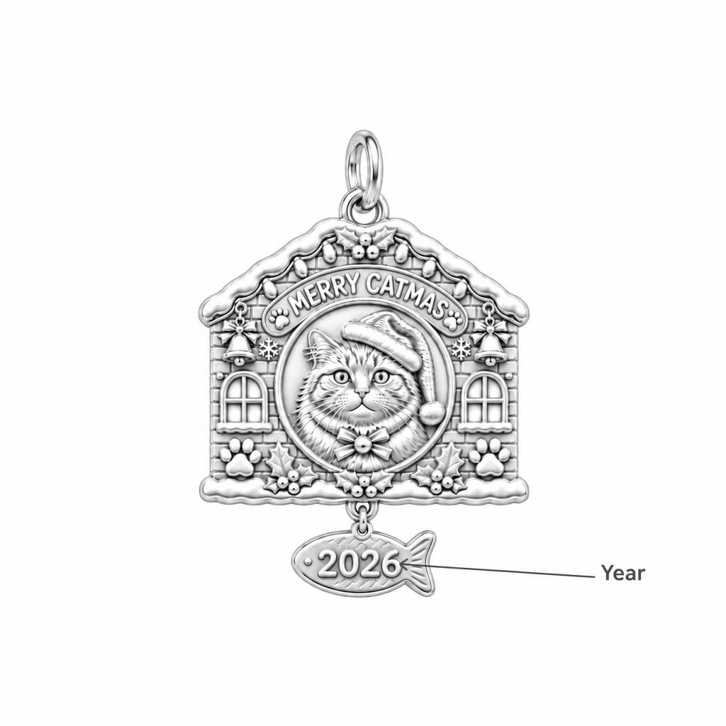Merry Catmas House Charm Bracelet – Personalized Cat Mom Gift – personalization guide
