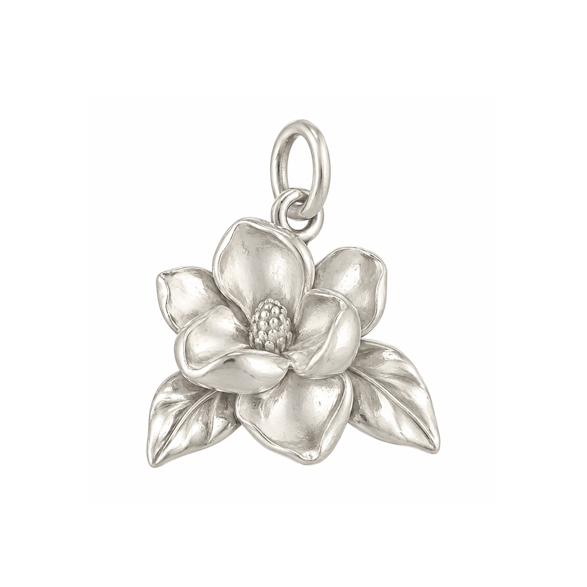 Metal Magnolia Flower Charm — Silver — 50-works-silver-20260916-106