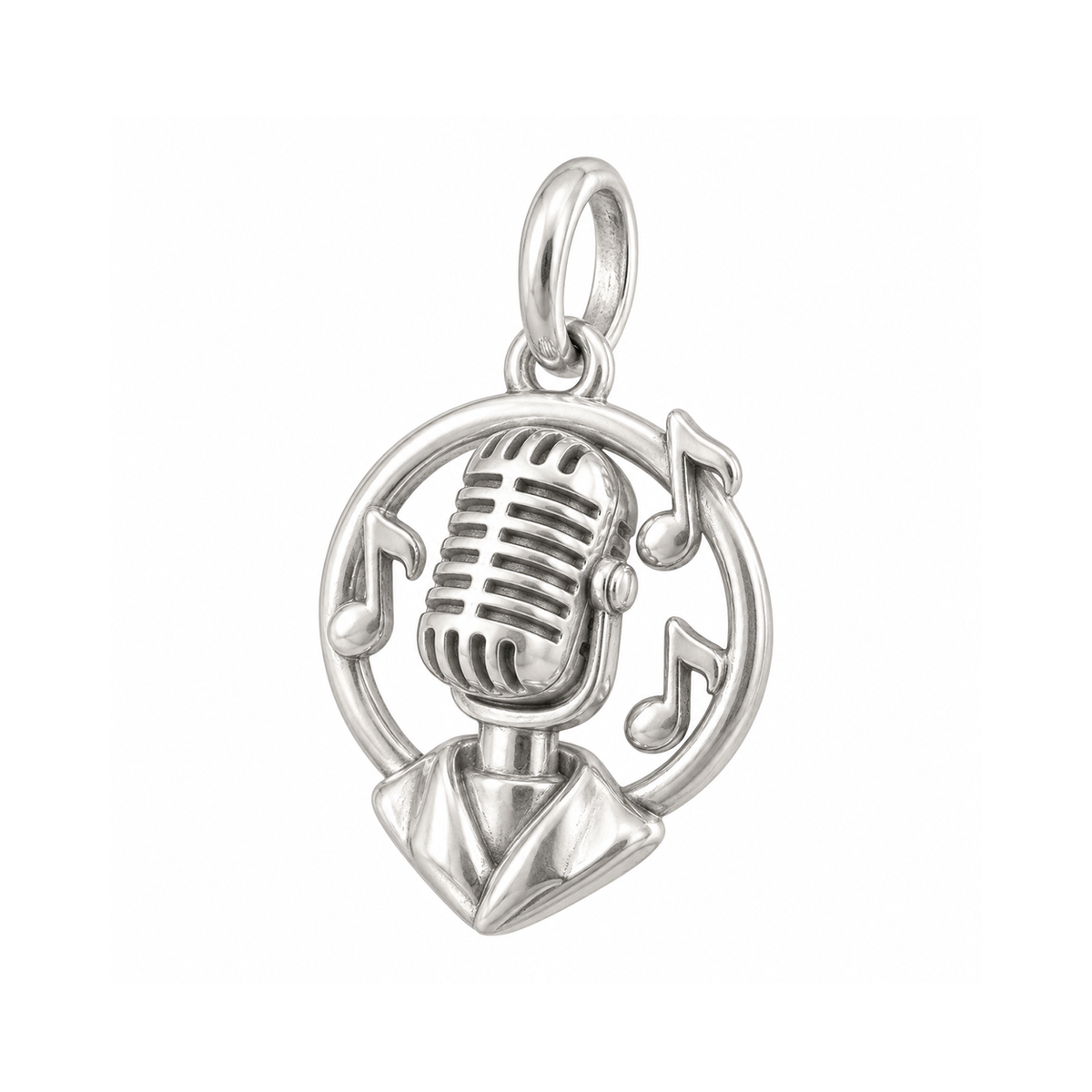 Microphone and Halo Charm — Silver — 50-works-silver-20260916-166