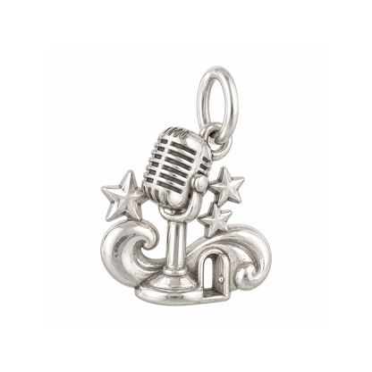 Microphone and Three Stars Charm — Silver — 50-works-silver-20260916-60
