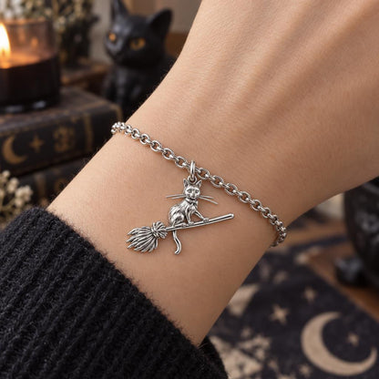 Midnight Flight Cat Charm Bracelet Set – worn / in use