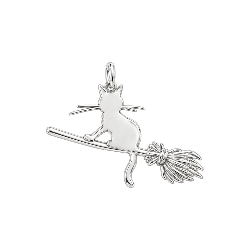 Midnight Flight Cat Charm Keychain – back of the charm, engraving area