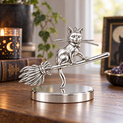 Midnight Flight Cat Keepsake Plaque – worn / in use