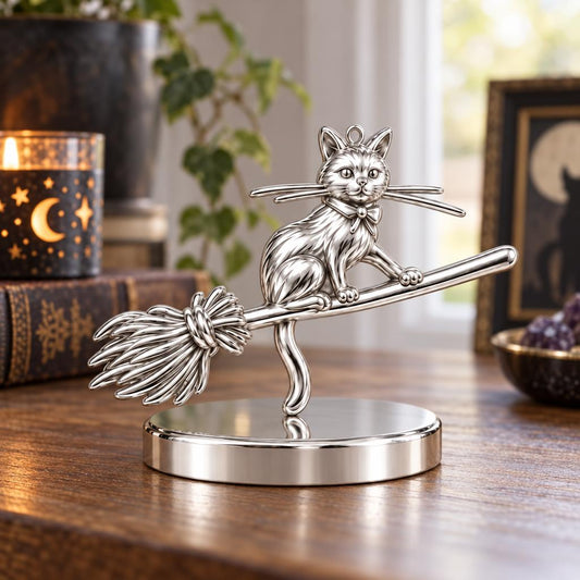 Midnight Flight Cat Keepsake Plaque – worn / in use
