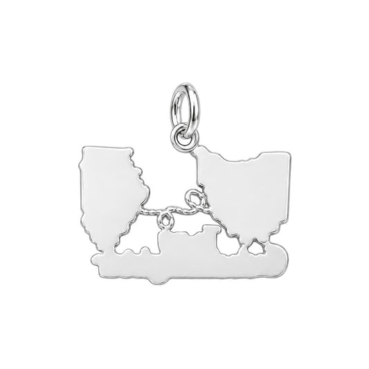 Miles Apart Connection Charm Bracelet – Personalized Granddaughter – back of the charm, engraving area