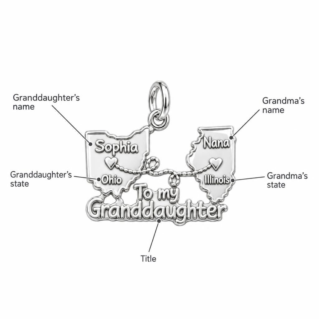 Miles Apart Connection Charm Bracelet – Personalized Granddaughter – personalization guide