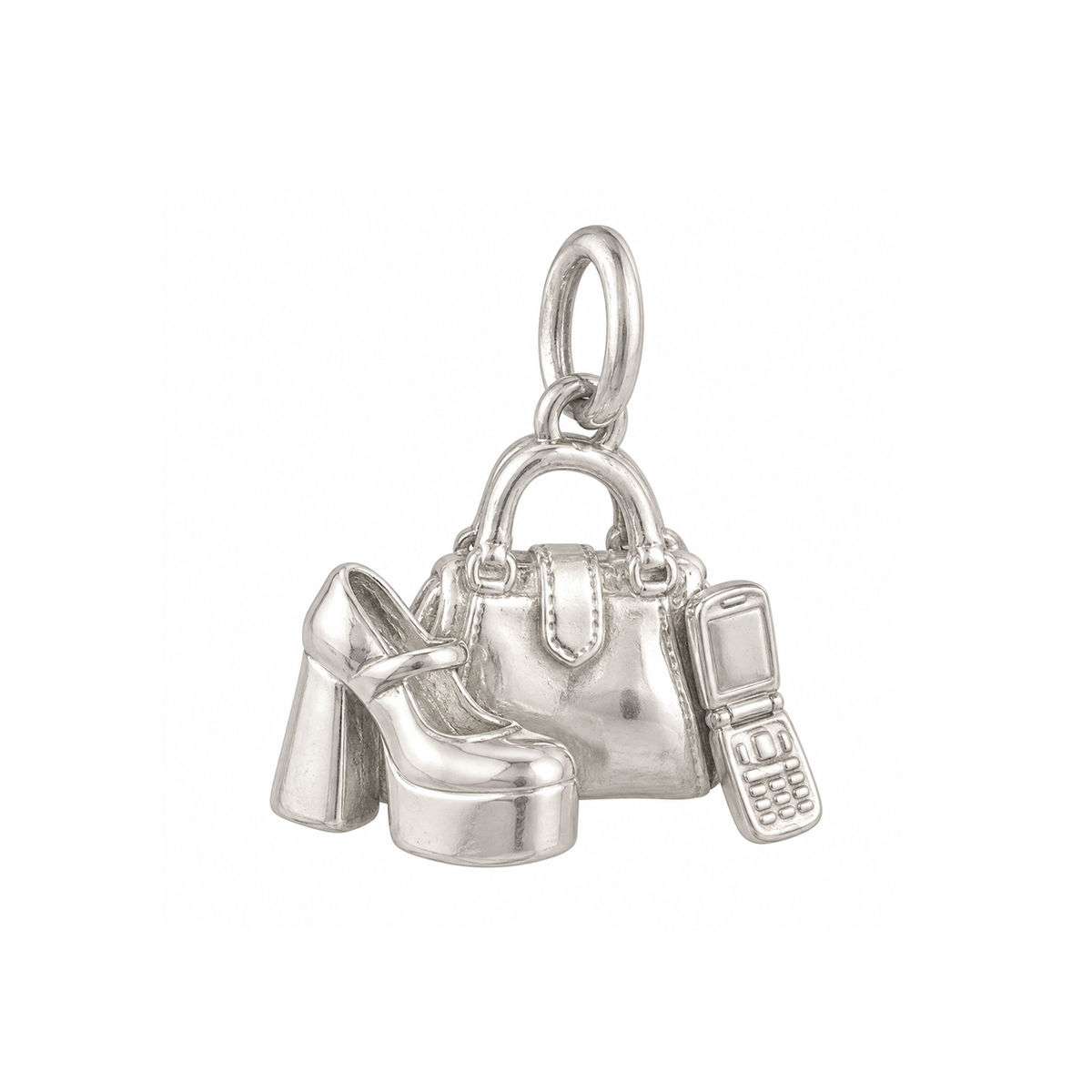 Mini Handbag and Platform Shoe Charm — Silver — 50-works-silver-20260916-154