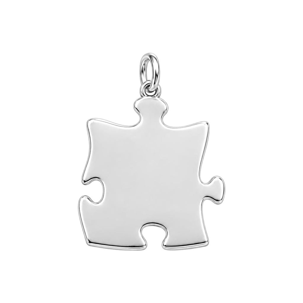 Missing Piece City Date Charm Bracelet – Personalized Couple Gift – back of the charm, engraving area