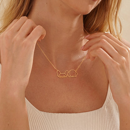 Soulyshine Whisper of Paws – Personalized Outline Your Pet's Face and Name Necklace