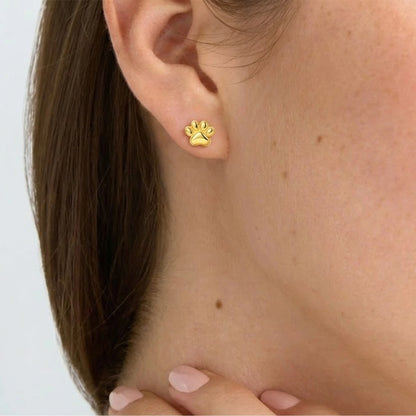 Soulyshine The Little Paw Stud Earings in 18K Gold Vermeil/ Silver