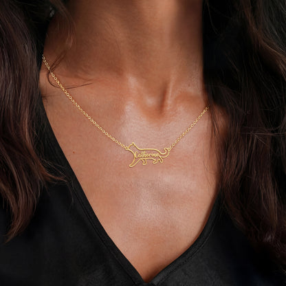 The Fine Line Portrait Cat – Custom Cat Silhouette Handcrafted Necklace