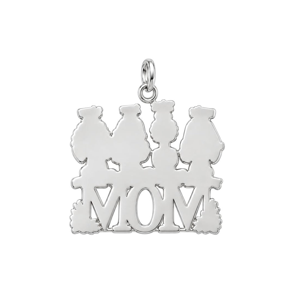 Mom's Garden of Girls Charm Bracelet – Personalized Mom Gift – back of the charm, engraving area