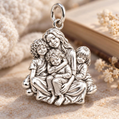 Mom's Inner Circle Charm Bracelet – Personalized Mom Gift – macro detail of the charm