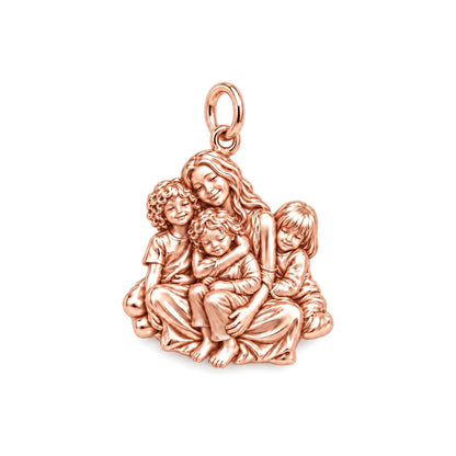Mom's Inner Circle Charm Bracelet – Personalized Mom Gift – rose gold charm, front view