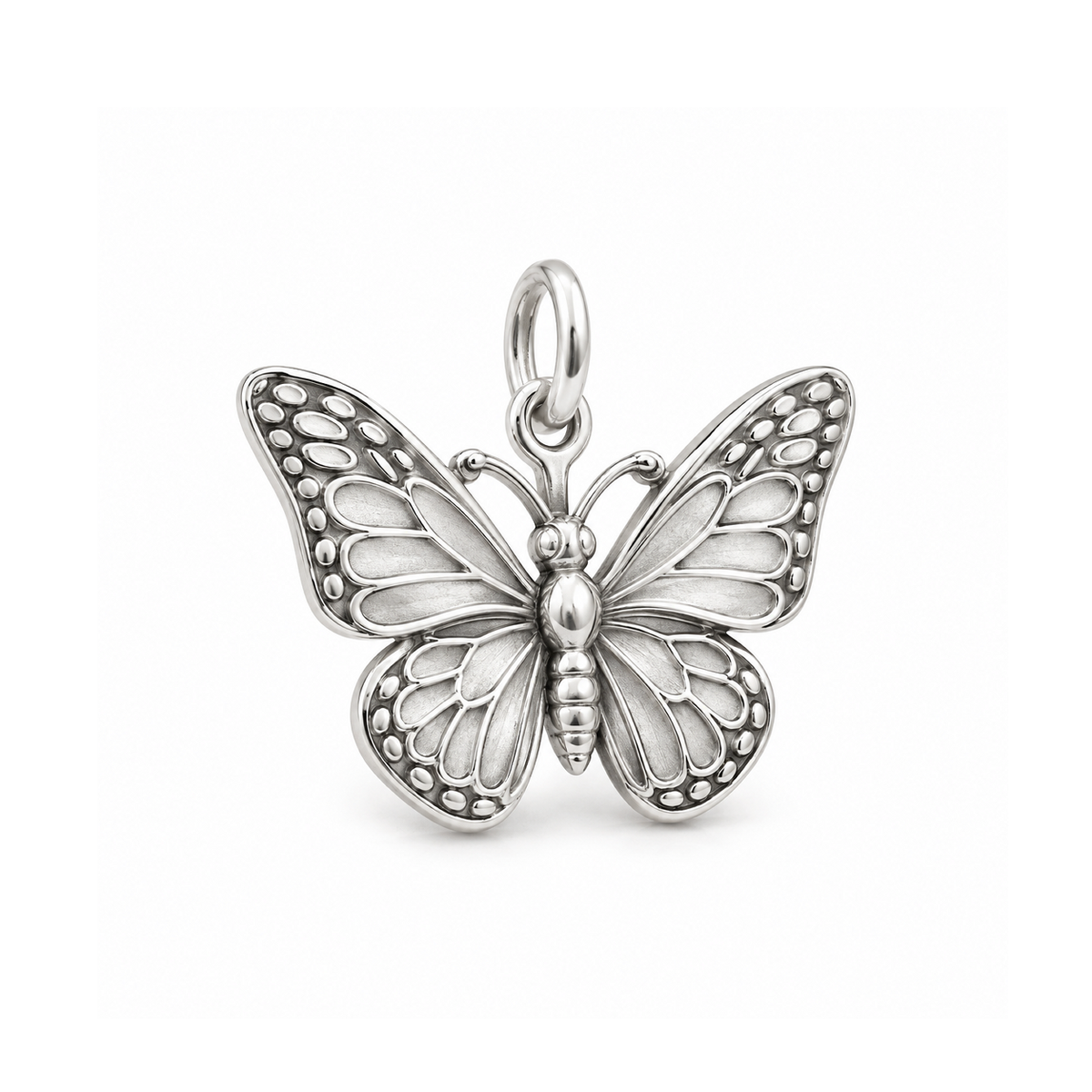 Monarch Butterfly Charm — Silver | charm-topics-remaining-444-2026-09-14 | topic-032