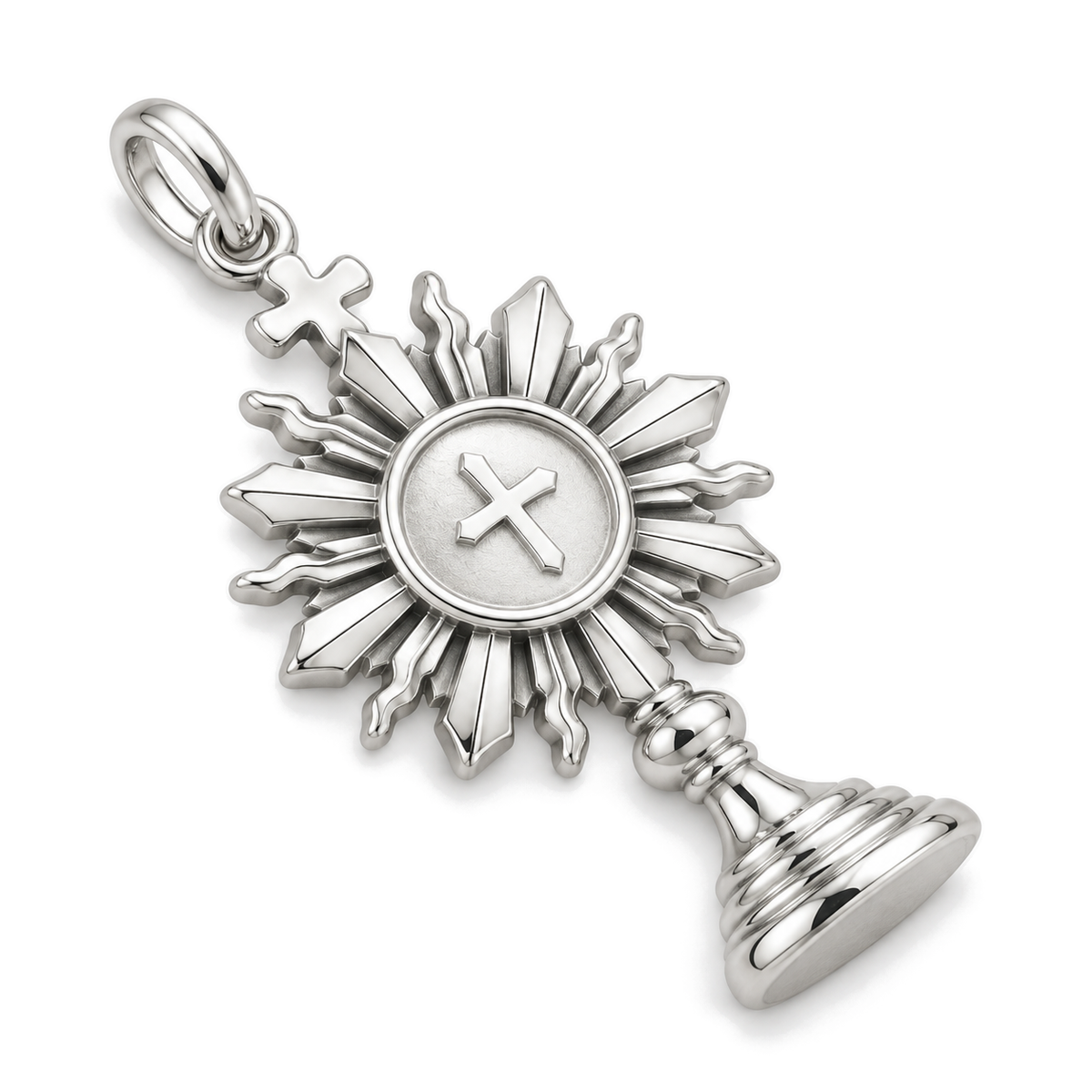 Monstrance Charm — Silver Super Macro | charm-topics-remaining-444-2026-09-14 | topic-052