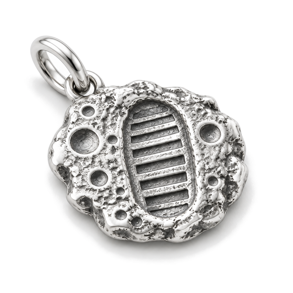 Moon Footprint Charm — Silver Super Macro | charm-topics-remaining-444-2026-09-14 | topic-196