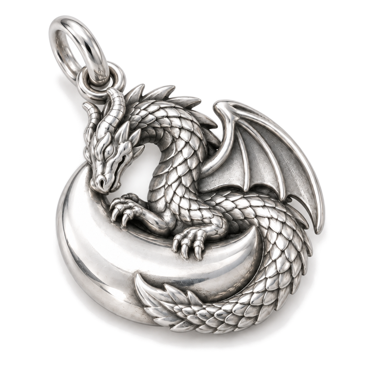 Moon Guardian Dragon Charm — Silver Super Macro | charm-topics-remaining-444-2026-09-14 | topic-134