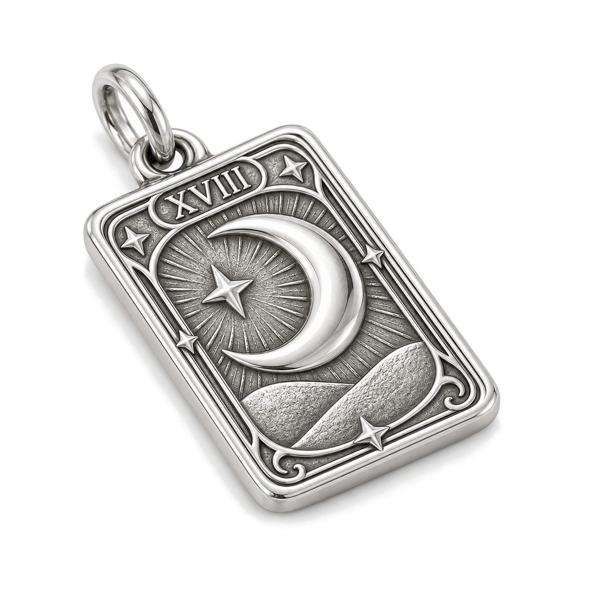 Moon Tarot Charm — Silver Super Macro | charm-topics-remaining-444-2026-09-14 | topic-189