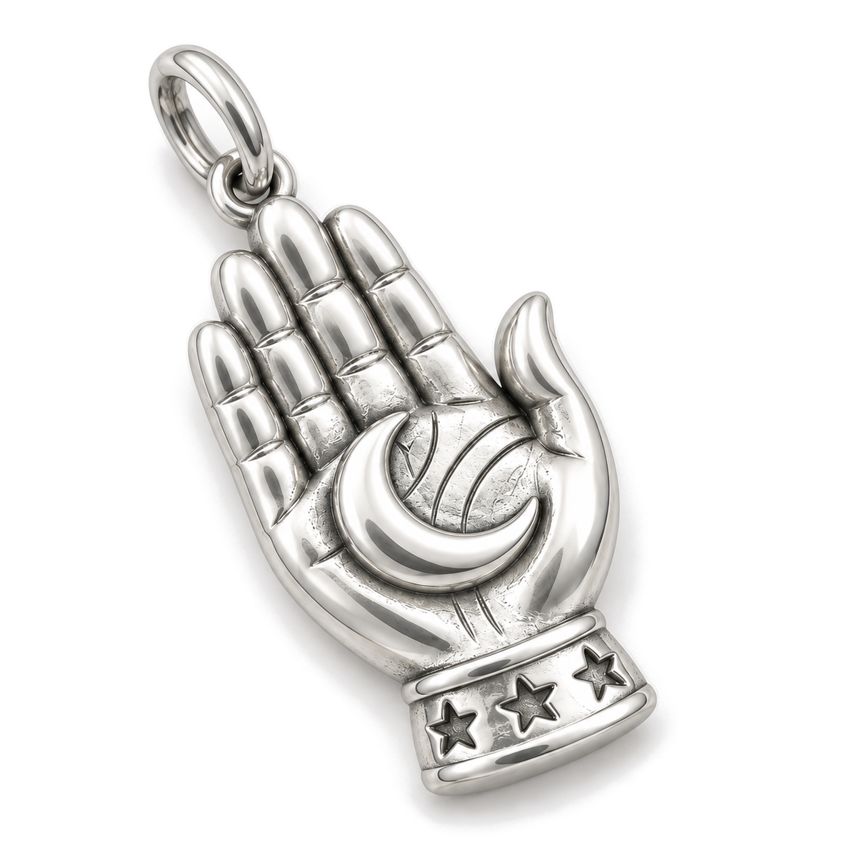 Moonlit Palm Charm — Silver Super Macro | charm-topics-remaining-444-2026-09-14 | topic-186