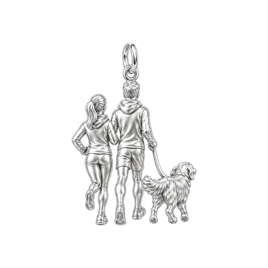 Morning Jog Together Charm Bracelet – Personalized Couple Gift – back of the charm, engraving area