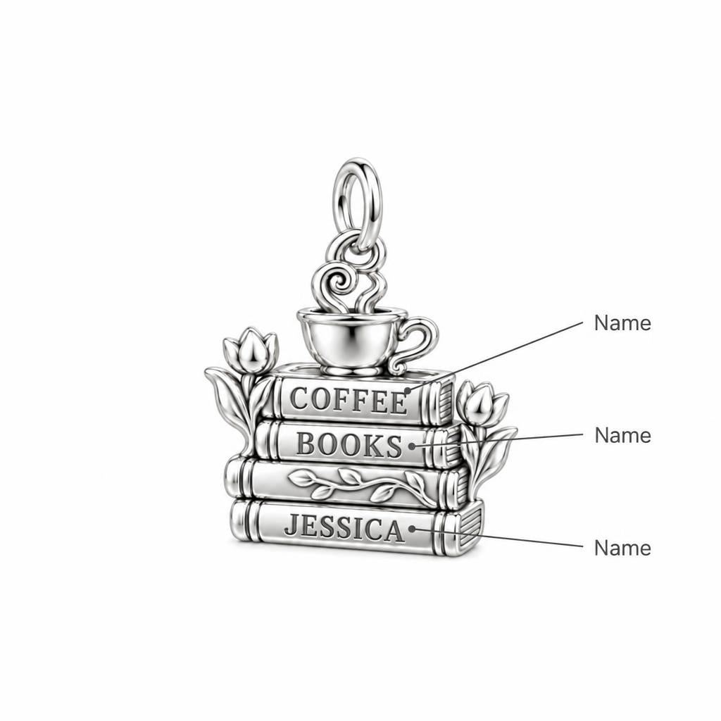 Morning Ritual Books Charm Bracelet – Personalized Book Mom Gift – personalization guide