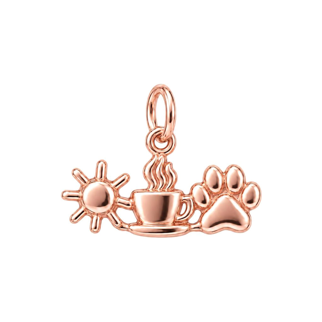 Morning Ritual Sunshine Coffee and Paw Charm and Polyester Cord Bracelet Set