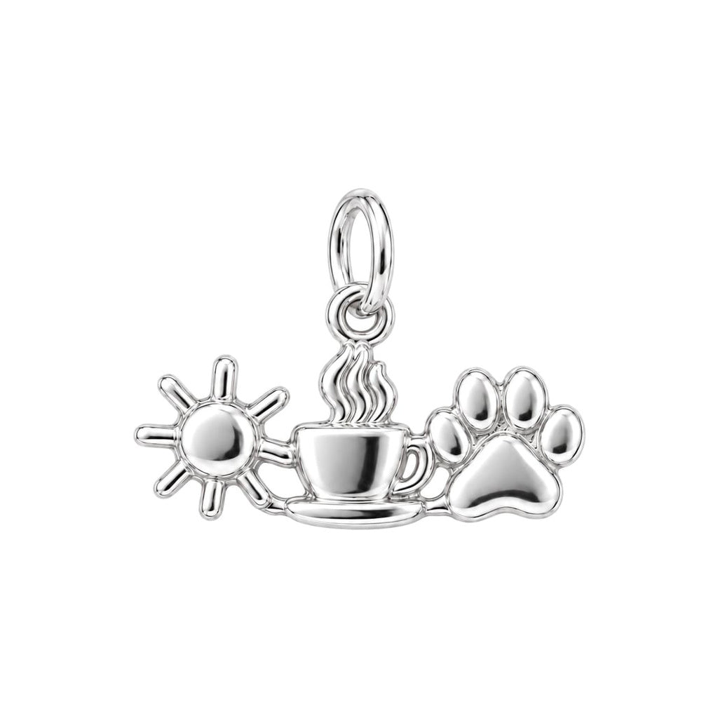 Morning Ritual Sunshine Coffee and Paw Charm and Polyester Cord Bracelet Set