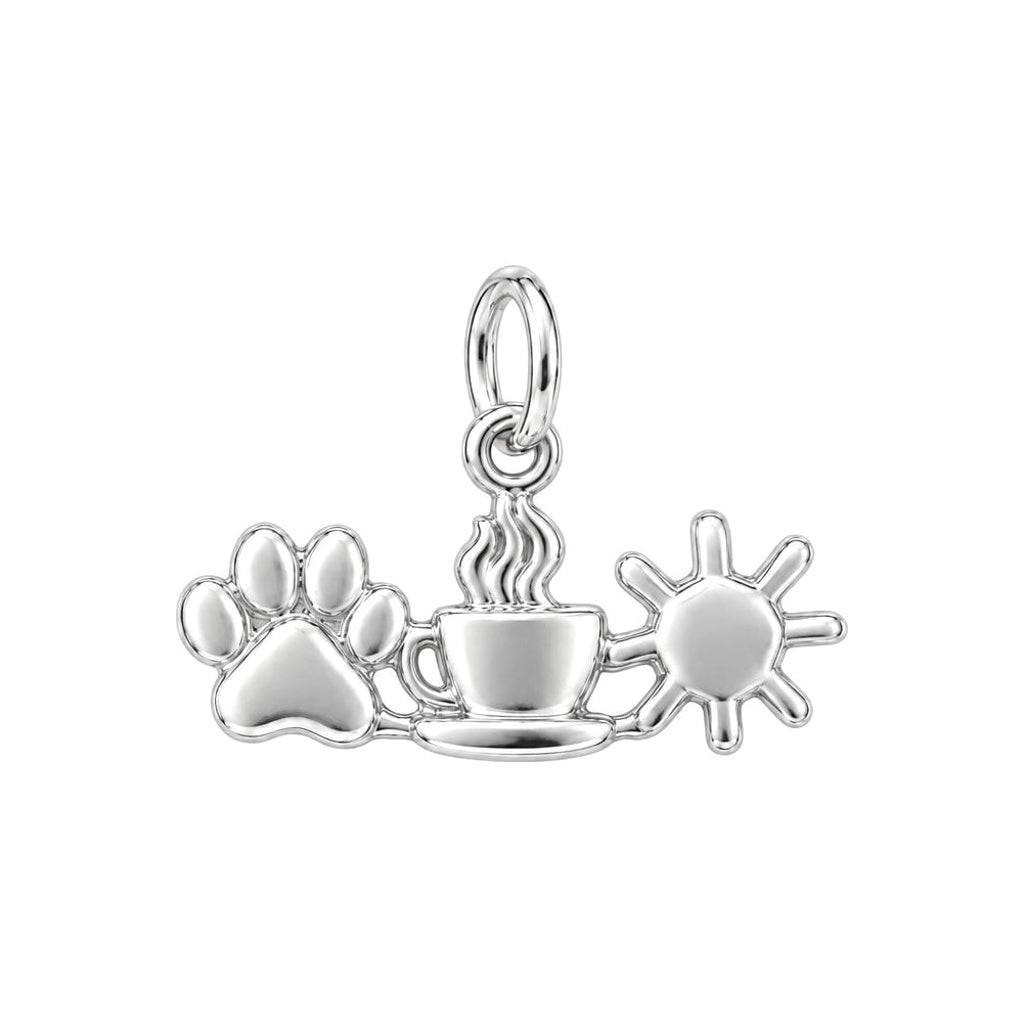 Morning Ritual Sunshine Coffee and Paw Charm and Polyester Cord Bracelet Set
