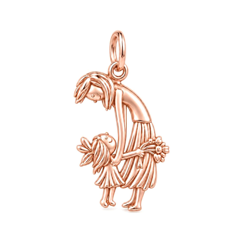 Mother and Child Bouquet Charm and Polyester Cord Bracelet Set