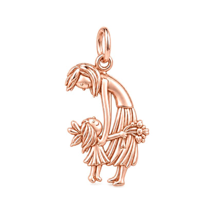 Mother and Child Bouquet Charm and Polyester Cord Bracelet Set