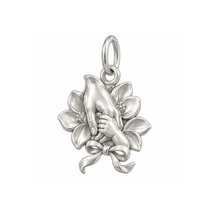 Mother and Daughter Hands Charm — Silver — 50-works-silver-20260916-107