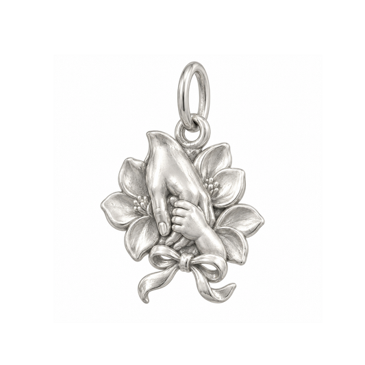 Mother and Daughter Hands Charm — Silver — 50-works-silver-20260916-107