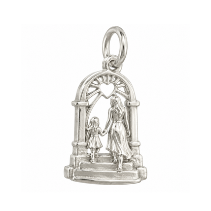 Mother and Daughter Holding Hands Charm — Silver — 50-works-silver-20260916-59