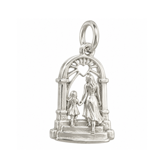 Mother and Daughter Holding Hands Charm — Silver — 50-works-silver-20260916-59