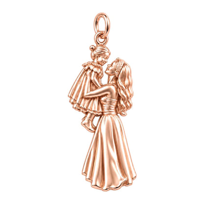 Mother and Daughter Lift Charm Bracelet – Personalized Mom Gift – rose gold charm, front view