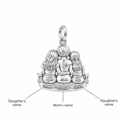 Mother and Daughters Hug Charm Bracelet – Personalized Mom Gift – personalization guide