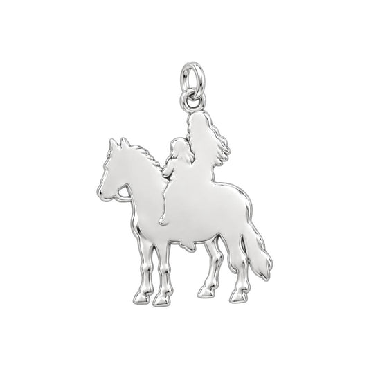 Mother & Child Horse Riding Charm –Personalized Mom Gift – back of the charm, engraving area