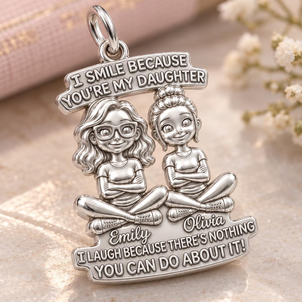 Mother Daughter Bond Charm Bracelet – Personalized Mom Gift – macro detail of the charm
