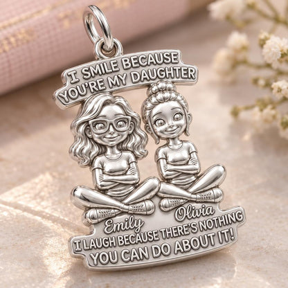 Mother Daughter Bond Charm Bracelet – Personalized Mom Gift – macro detail of the charm