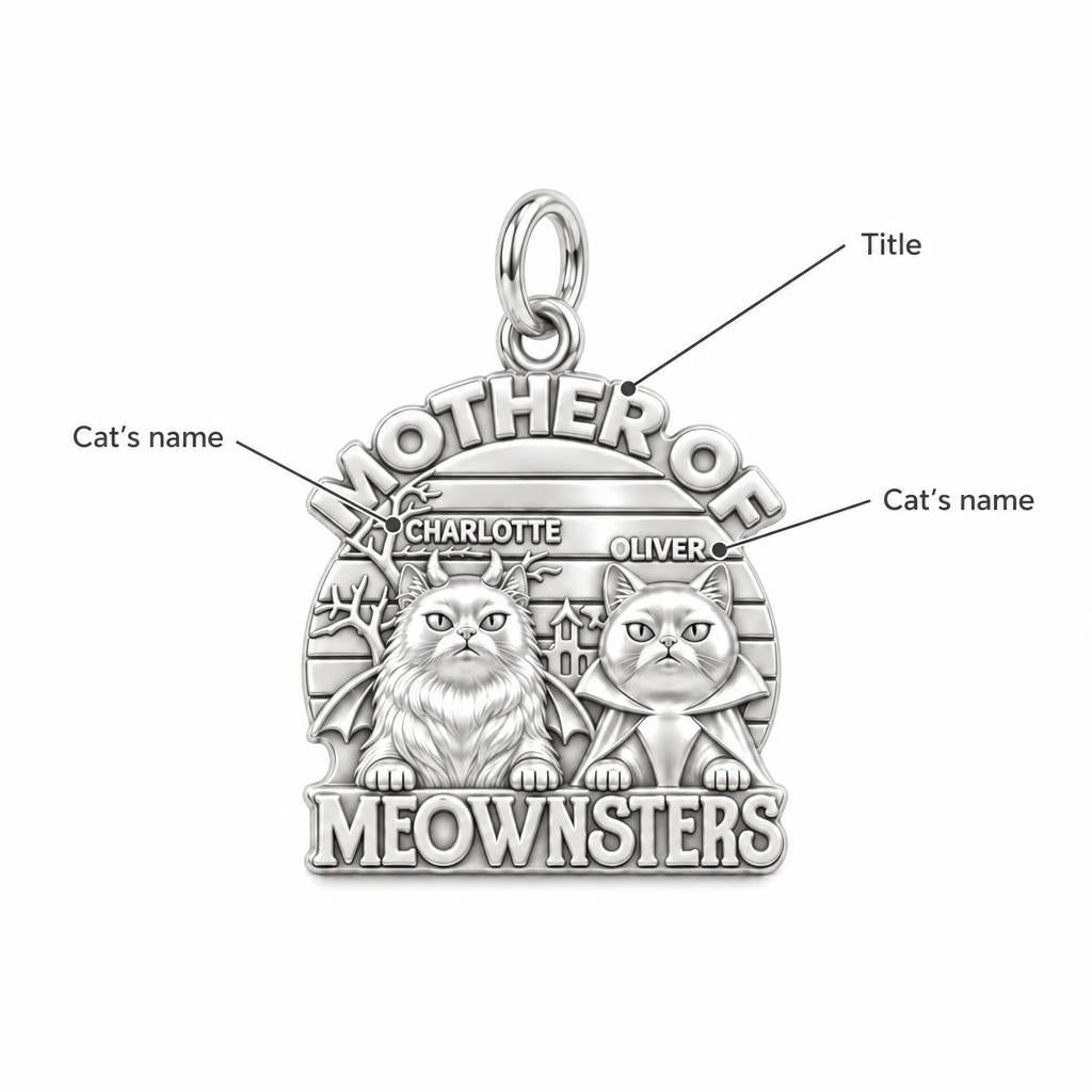 Mother of Meownsters Charm Bracelet – Personalized Cat Mom Gift – personalization guide