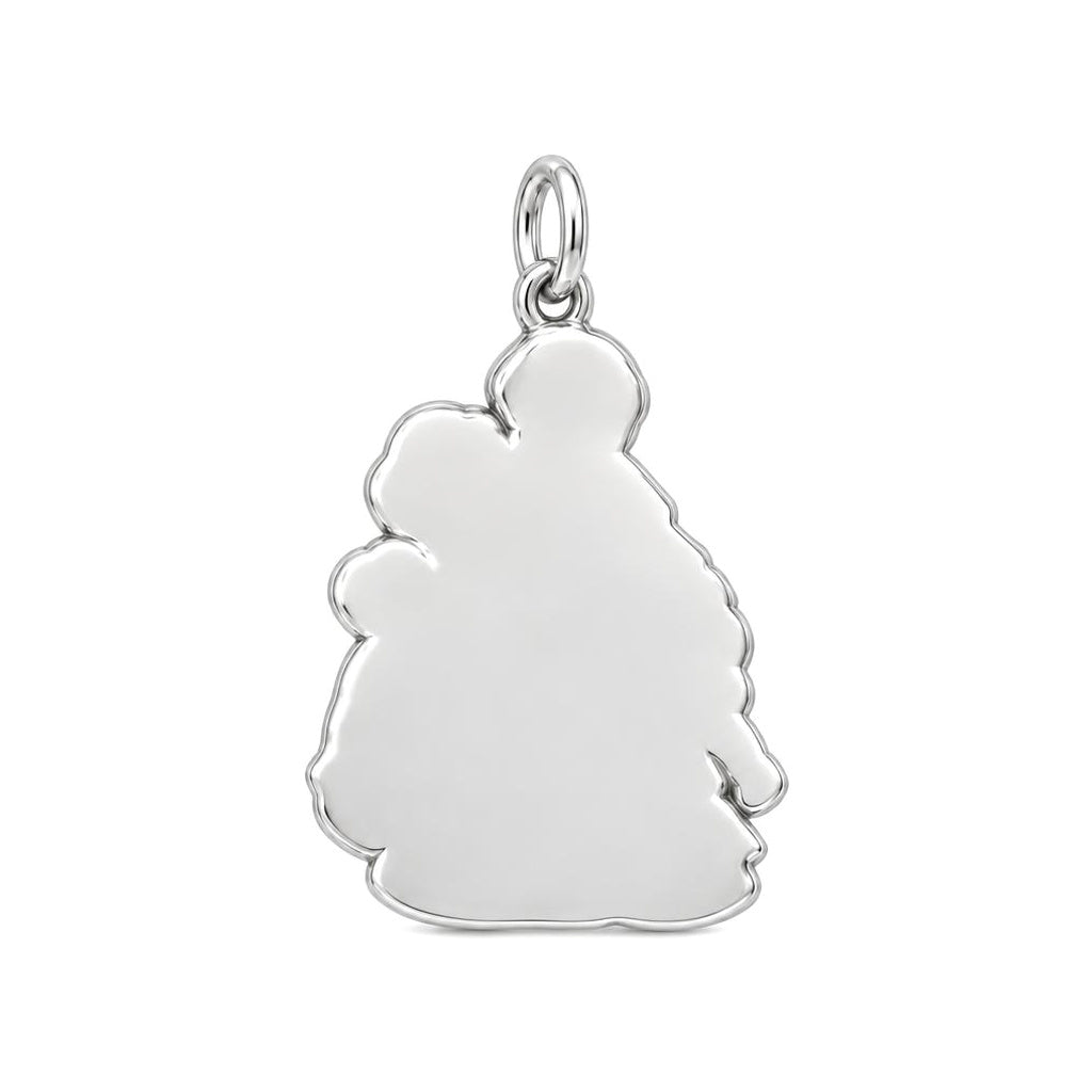 Mother's Tender Embrace Charm Bracelet Set – back of the charm, engraving area