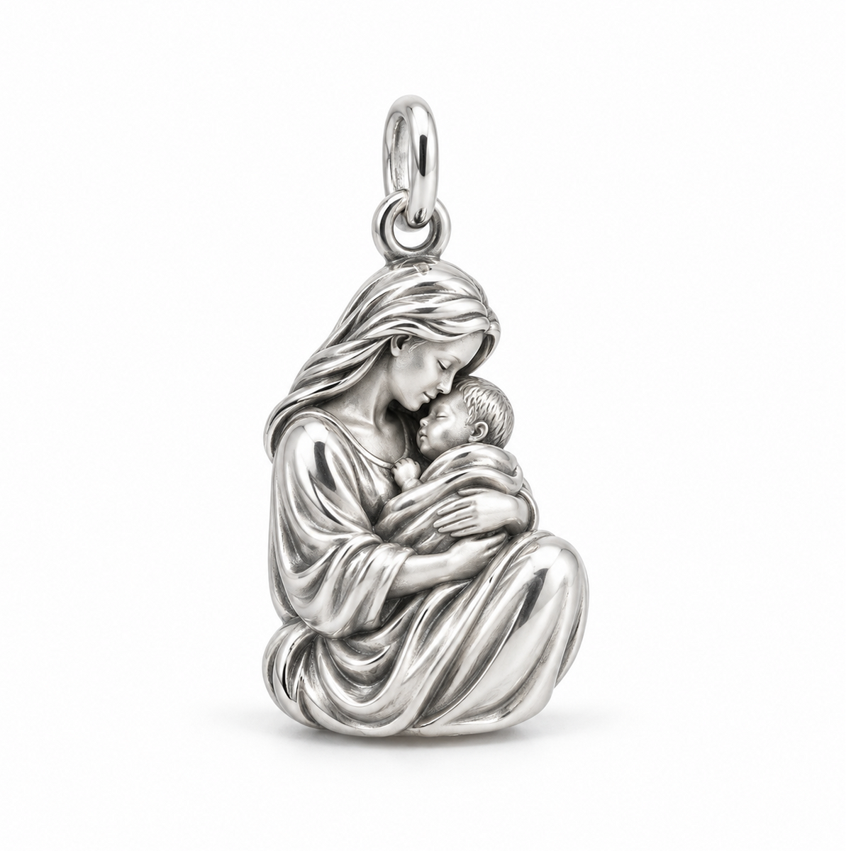 Mother's Embrace Charm — Silver | charm-topics-remaining-444-2026-09-14 | topic-385