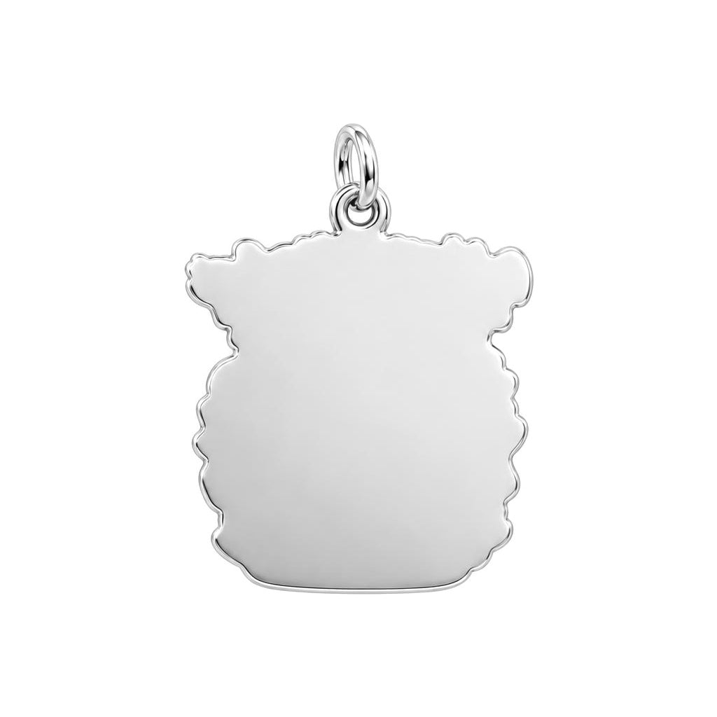 Mountain Bond Cat & Man Charm Bracelet – Personalized Dad Gift – back of the charm, engraving area